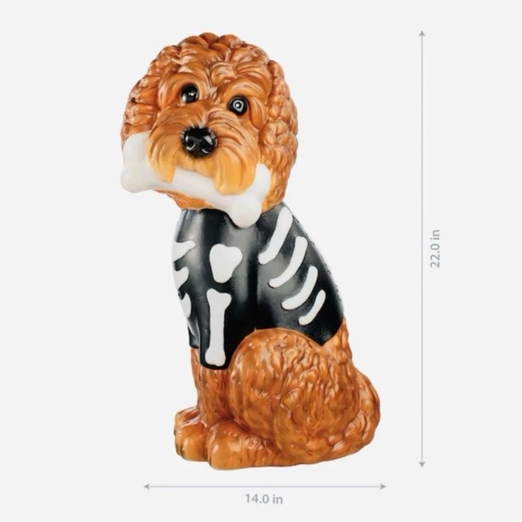 Skeleton Doodle Poodle Halloween Dog Blow Mold 2025 22" - Picture 10 of 10